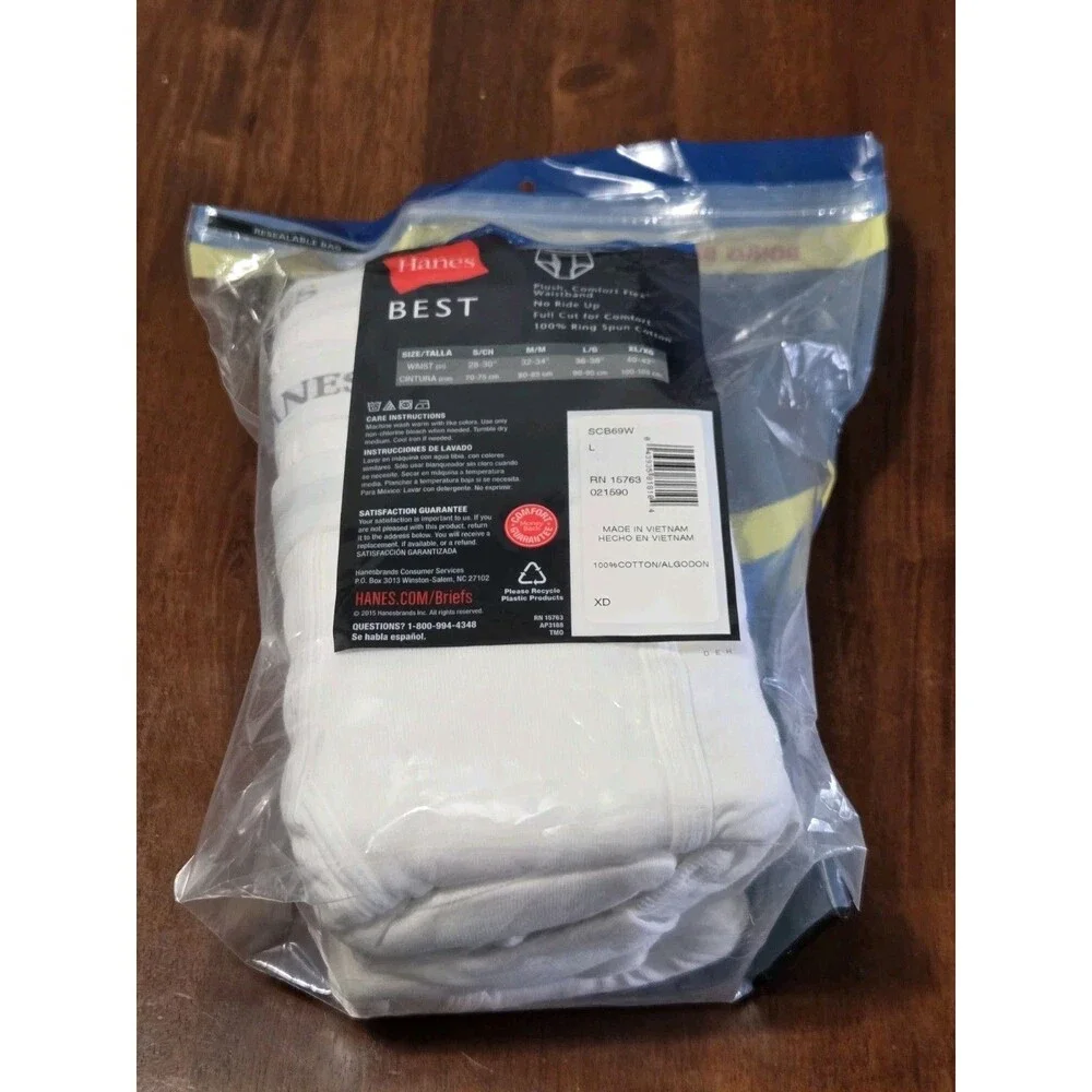 Hanes Best Tagless Men's Briefs Comfort Flex No Ride Up White 9-Pack L